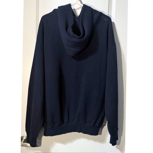 Vintage Early 1990s CIA Logo Hoodie – Navy Blue Pullover Sweatshirt – Distressed - Picture 3 of 6